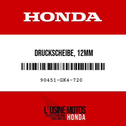 image de 90451-GK4-720 DRUCKSCHEIBE, 12MM
