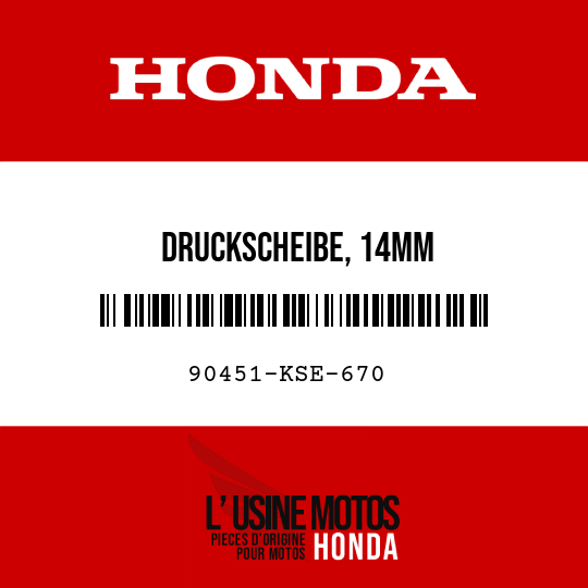image de 90451-KSE-670 DRUCKSCHEIBE, 14MM
