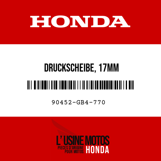 image de 90452-GB4-770 DRUCKSCHEIBE, 17MM