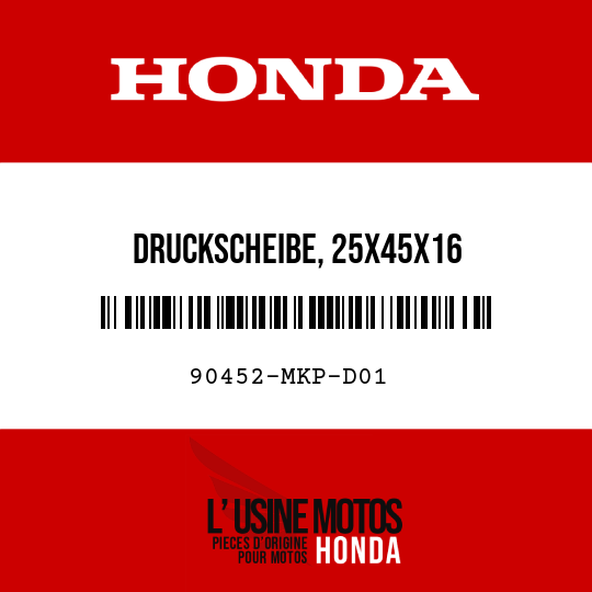 image de 90452-MKP-D01 DRUCKSCHEIBE, 25X45X16