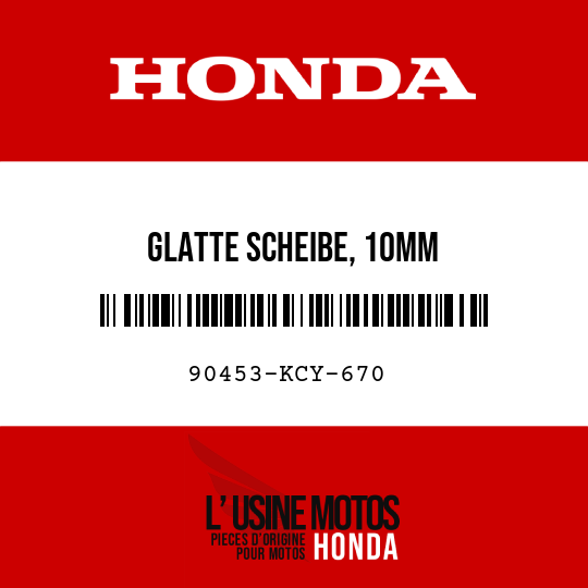 image de 90453-KCY-670 GLATTE SCHEIBE, 10MM