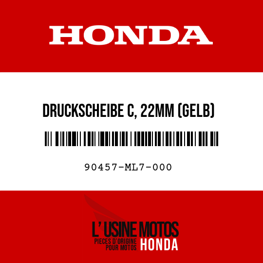 image de 90457-ML7-000 DRUCKSCHEIBE C, 22MM (GELB)