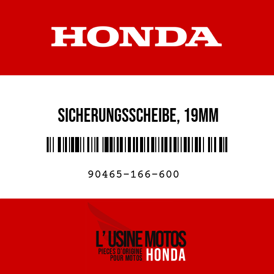 image de 90465-166-600 SICHERUNGSSCHEIBE, 19MM