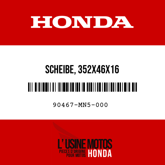 image de 90467-MN5-000 SCHEIBE, 352X46X16