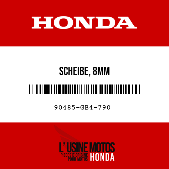 image de 90485-GB4-790 SCHEIBE, 8MM