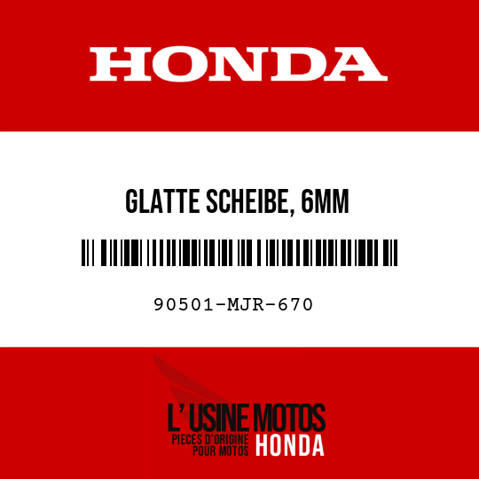image de 90501-MJR-670 GLATTE SCHEIBE, 6MM