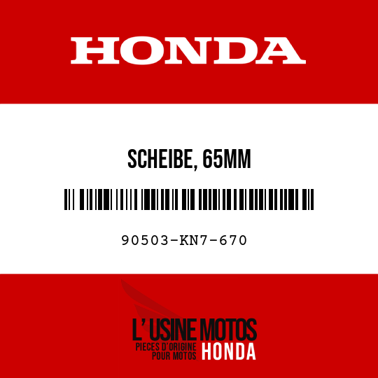 image de 90503-KN7-670 SCHEIBE, 65MM