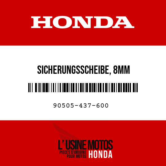 image de 90505-437-600 SICHERUNGSSCHEIBE, 8MM