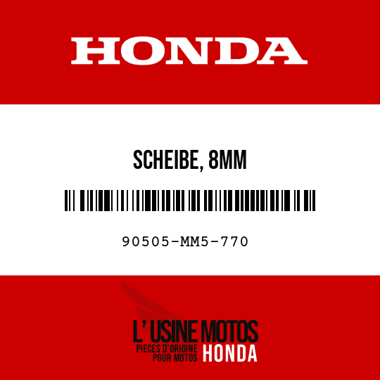 image de 90505-MM5-770 SCHEIBE, 8MM