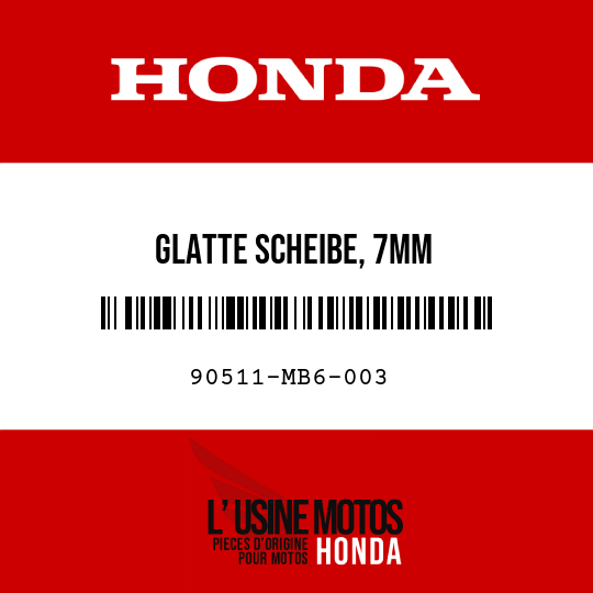 image de 90511-MB6-003 GLATTE SCHEIBE, 7MM