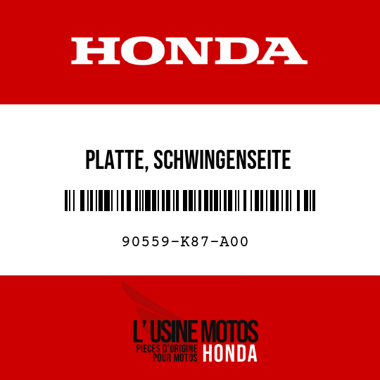 image de 90559-K87-A00 PLATTE, SCHWINGENSEITE