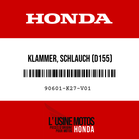 image de 90601-K27-V01 KLAMMER, SCHLAUCH (D155)