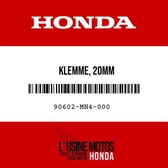 image de 90602-MN4-000 KLEMME, 20MM