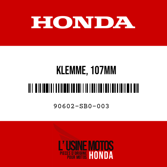 image de 90602-SB0-003 KLEMME, 107MM
