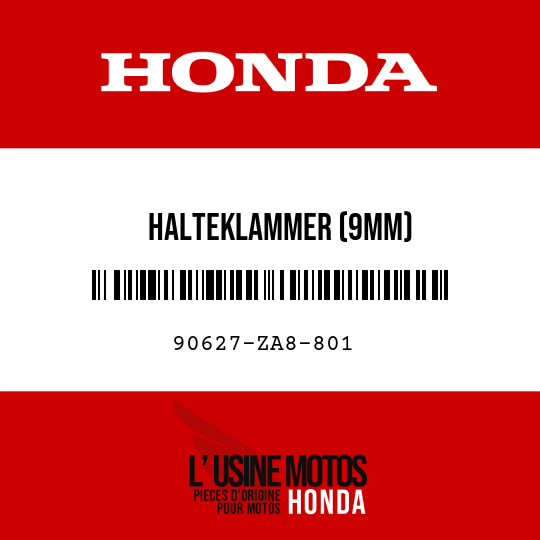 image de 90627-ZA8-801 HALTEKLAMMER (9MM)