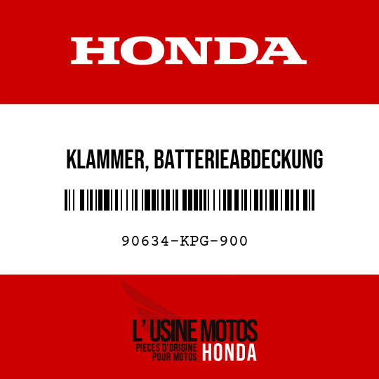 image de 90634-KPG-900 KLAMMER, BATTERIEABDECKUNG