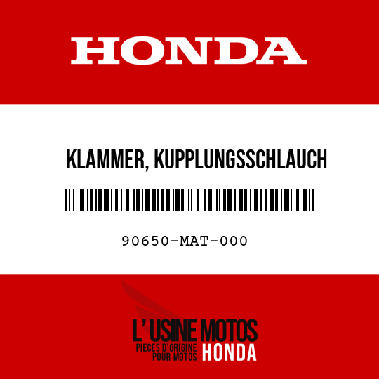 image de 90650-MAT-000 KLAMMER, KUPPLUNGSSCHLAUCH