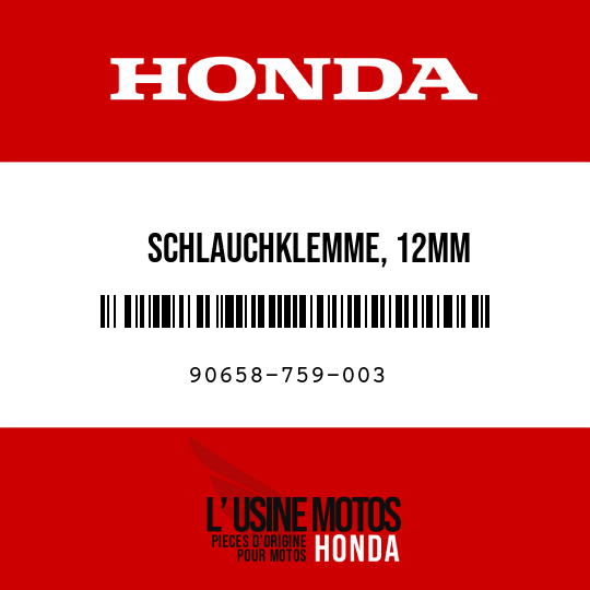 image de 90658-759-003 SCHLAUCHKLEMME, 12MM