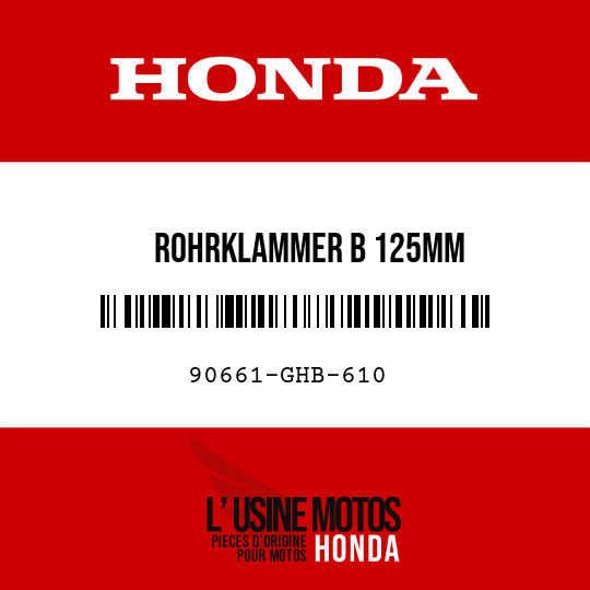image de 90661-GHB-610 ROHRKLAMMER B 125MM