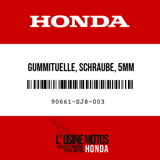 image de 90661-SJ8-003 GUMMITUELLE, SCHRAUBE, 5MM