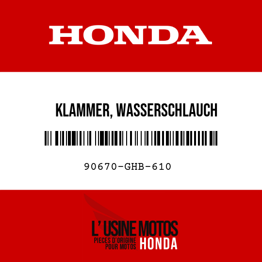 image de 90670-GHB-610 KLAMMER, WASSERSCHLAUCH