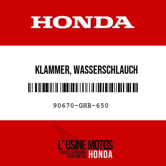 image de 90670-GHB-650 KLAMMER, WASSERSCHLAUCH