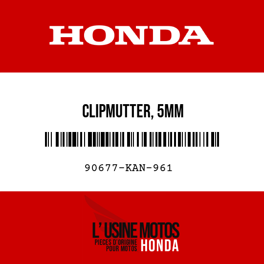 image de 90677-KAN-961 CLIPMUTTER, 5MM