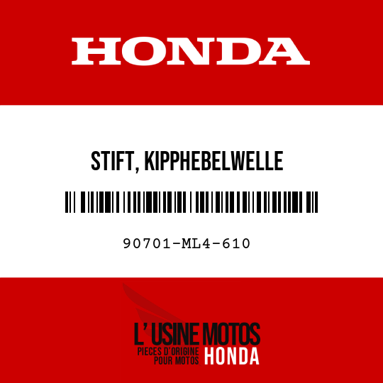 image de 90701-ML4-610 STIFT, KIPPHEBELWELLE