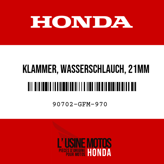 image de 90702-GFM-970 KLAMMER, WASSERSCHLAUCH, 21MM