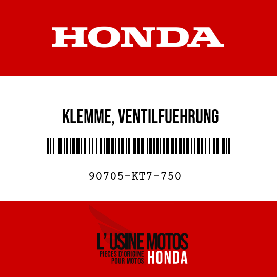 image de 90705-KT7-750 KLEMME, VENTILFUEHRUNG