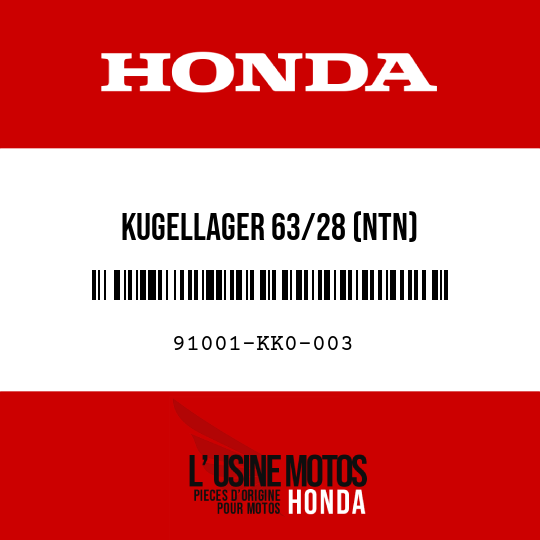 image de 91001-KK0-003 KUGELLAGER 63/28 (NTN)