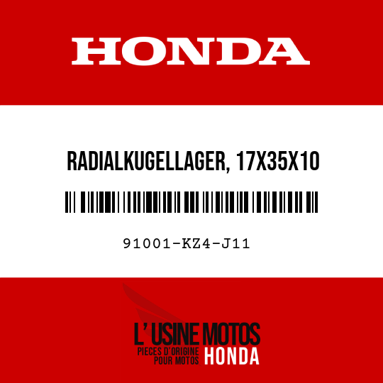 image de 91001-KZ4-J11 RADIALKUGELLAGER, 17X35X10