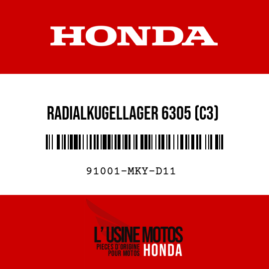 image de 91001-MKY-D11 RADIALKUGELLAGER 6305 (C3)