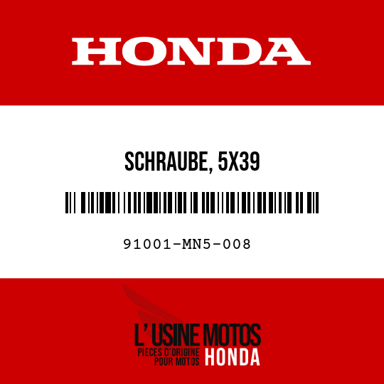 image de 91001-MN5-008 SCHRAUBE, 5X39