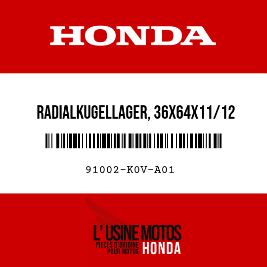 image de 91002-K0V-A01 RADIALKUGELLAGER, 36X64X11/12 (SCHAEFFLER)