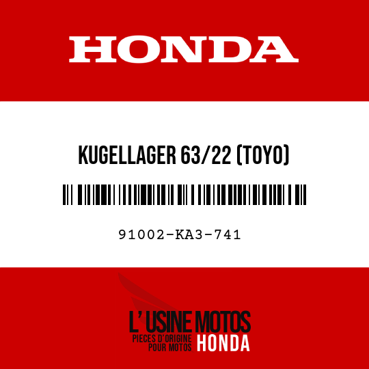 image de 91002-KA3-741 KUGELLAGER 63/22 (TOYO)