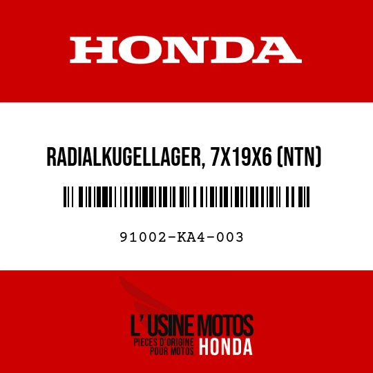 image de 91002-KA4-003 RADIALKUGELLAGER, 7X19X6 (NTN)
