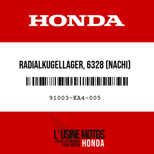 image de 91003-KA4-005 RADIALKUGELLAGER, 6328 (NACHI)