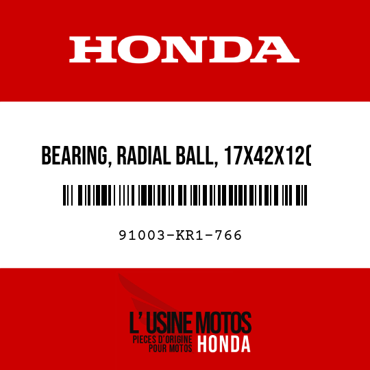 image de 91003-KR1-766 BEARING, RADIAL BALL, 17X42X12( NTN)