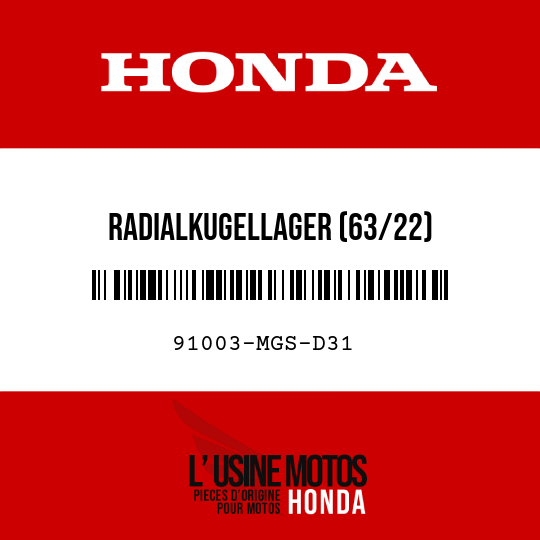 image de 91003-MGS-D31 RADIALKUGELLAGER (63/22)
