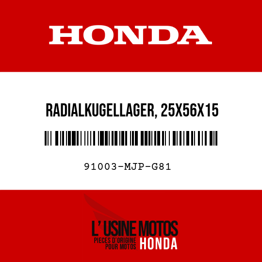 image de 91003-MJP-G81 RADIALKUGELLAGER, 25X56X15