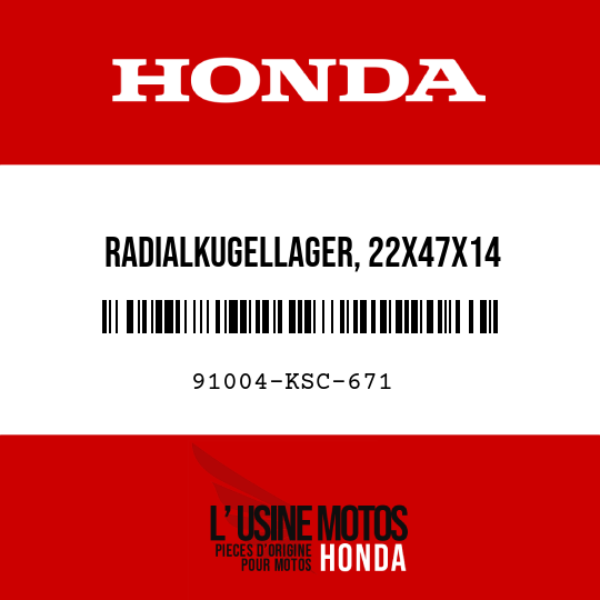 image de 91004-KSC-671 RADIALKUGELLAGER, 22X47X14