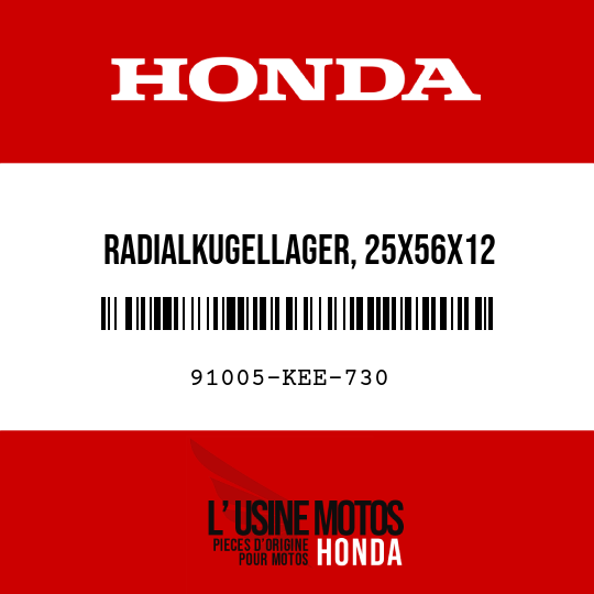 image de 91005-KEE-730 RADIALKUGELLAGER, 25X56X12