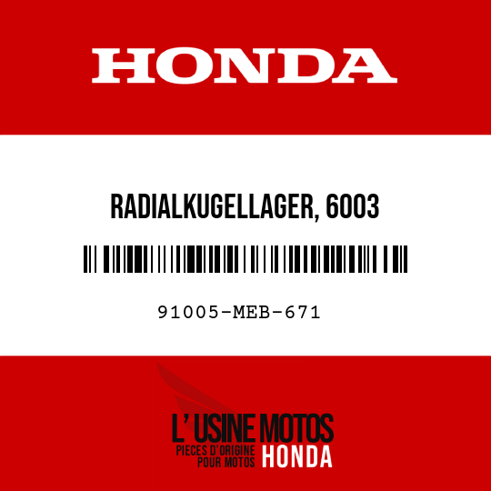image de 91005-MEB-671 RADIALKUGELLAGER, 6003
