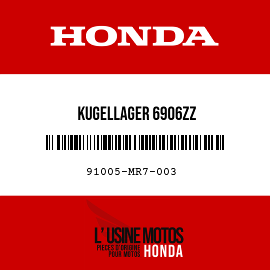 image de 91005-MR7-003 KUGELLAGER 6906ZZ