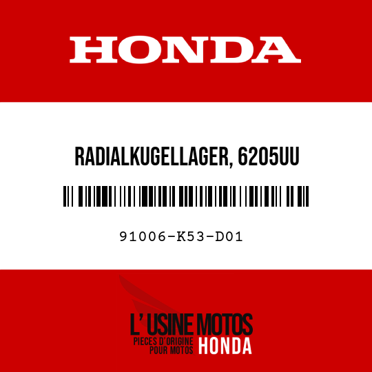 image de 91006-K53-D01 RADIALKUGELLAGER, 6205UU (FUJIKOSHI)