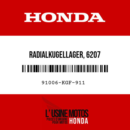 image de 91006-KGF-911 RADIALKUGELLAGER, 6207