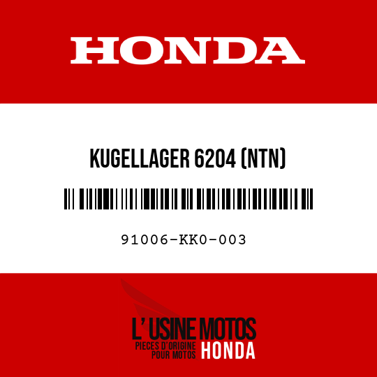 image de 91006-KK0-003 KUGELLAGER 6204 (NTN)