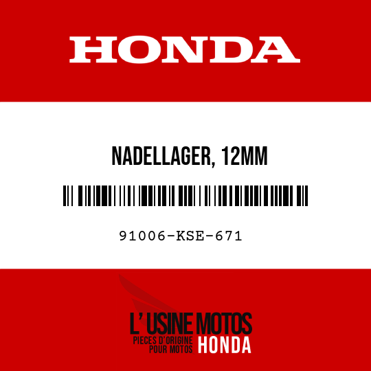 image de 91006-KSE-671 NADELLAGER, 12MM
