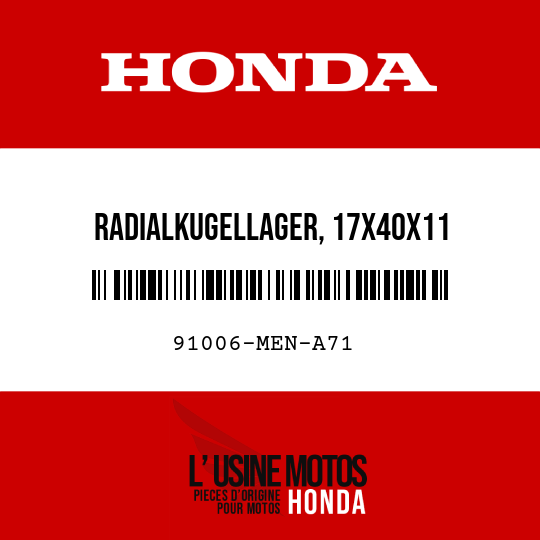 image de 91006-MEN-A71 RADIALKUGELLAGER, 17X40X11